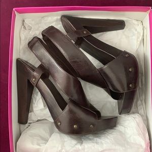 DVF dark brown Vacchetta sandal